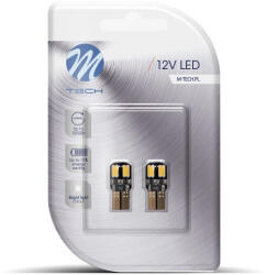 m-tech , T10, LED izzó, fehér, 4xSMD, 12V, Pár (72LB323W)