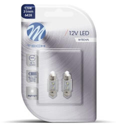 m-tech , LB025W Szofita Led Izzó, Fehér 31mm, 12V C5W (72LB025W)