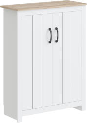 HomCom Dulap pentru pantofi 4 niveluri 12 perechi Dulap pentru pantofi 2 uși și rafturi reglabile 80x32, 8x105cm Stejar și Alb | Aosom Romania (837-811V00AK) Pantofar