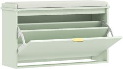 HomCom Banc pentru încălțăminte cu pernuță șezut căptușită și sertar rabatabil pentru hol, cameră, 80 x 26 x 47, 5 cm, verde | Aosom Romania (837-559V81LN) Pantofar