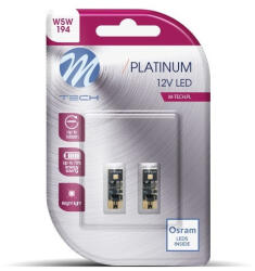 m-tech , Platinum Canbus, 2xHP, LED izzó pár, W5W, T10, 12V, Fehér (72LB802W)
