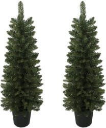 HomCom 2 darabos műfenyő szett, 120 cm, bejárati fenyő 170 ágvéggel, kaspótalppal, zöld (83C-280V00GN)