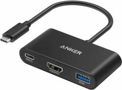Anker Docking Station 3, in, 1 , HDMI 4K, USB 3.2 Gen1 A 2, PD 100W, gri , A8339HA1 (A8339HA1)