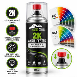 Magic Colors 2K Töltött Akril Festék Spray RAL vagy NCS Színkód Alapján - 400 ml