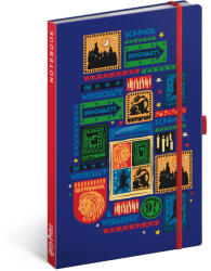 Presco Keménytáblás notesz krémszínű lapokkal, vonalas, leszorító gumiszalaggal Harry Potter - Hogwarts 130x210mm, Presco (5416-HPHO)