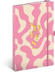 Presco Keménytáblás notesz krémszínű lapokkal, vonalas, leszorító gumiszalaggal Pink 130x210mm, Presco (5416-PK)