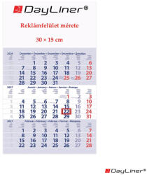 Dayliner Speditőr naptár 1 tömb, 3 hónap Primus Club 300 × 480 mm, fehér lapokkal Fejrész üres Dayliner 2027 (DL7SP-1PRCU-FU) - web24