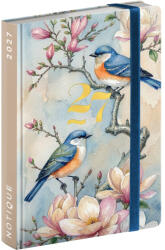 Presco Tervező naptár, pénztárca méretű, keménytáblás heti beosztású Birds 98x145mm, Presco (5812-BI)