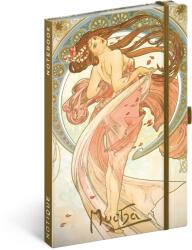 Presco Keménytáblás notesz krémszínű lapokkal, vonalas, leszorító gumiszalaggal Alphonse Mucha - Dance 130x210mm, Presco (5416-AMDA) - web24