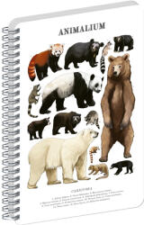Presco Jegyzetfüzet ikerspirálos Animalium - Bears, sima, 14, 8x21cm A5, Presco (A-37276)