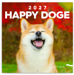 Realsystem Falinaptár képes lemeznaptár 300x300mm, Happy Doge Realsystem 2027 (6097-HD)