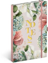 Presco Keménytáblás notesz krémszínű lapokkal, vonalas, leszorító gumiszalaggal Lilium 130x210mm, Presco (5416-LI)