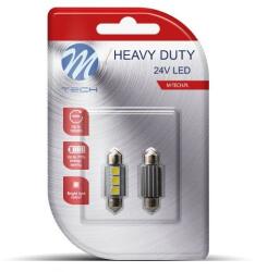 m-tech 24V C5W, C10W 36mm szofita LED 3xSMD5050 Can Bus, fehér színű (pár)