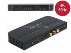 DELOCK HDMI kapcsoló 3 x HDMI bemenet - 1 x HDMI kimenet 4K 60 Hz Audio Extractor-ral (DL66498) (DL66498)