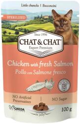 Gheda Chat&Chat Wet Sterilized with Salmon 24x100g - dogshop