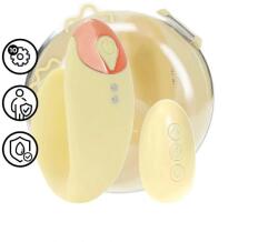 Loveline Vibrator Daydream, Remote Control, 10 Moduri Vibratii, Silicon, USB Magnetic, Galben, 8.5 cm Vibrator