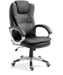 Bewello fekete irodai bőr forgószék (BMD1107BK) (BMD1107BK)
