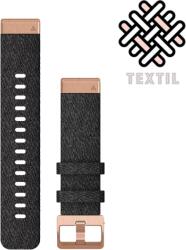 Garmin QuickFit 20mm óraszíj - nylon fekete/rozéarany csattal