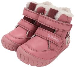 D. D. STEP pantofi pentru fete cu talpă înaltă, căptușiți, cu închidere cu velcro și cu model de ciuperci căpșuni (14F43C)