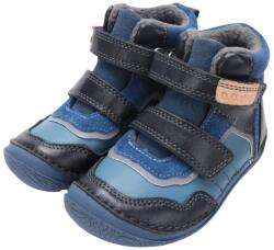 D. D. STEP Pantofi pentru băieți Barefoot, cu talpă înaltă, căptușiți și cu închidere cu velcro albastru (14F2DC)
