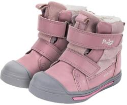 Ponte20 pantofi pentru fete, cu talpă înaltă, căptușiți, cu închidere cu velcro, impermeabili, cu vârf rotund mov/roz (14F471)