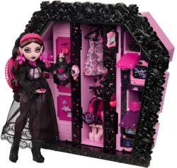 Monster Flex Monster High Szörnyen Jóbarátok Titkai, Rémtrendi öltöző Draculaura babával (JMG63)