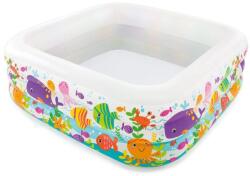 Intex Aufblasbarer Aquarium felfújható medence gyerekeknek, 159x159x50 cm, többszínű, 3 éves kortól, 424 liter
