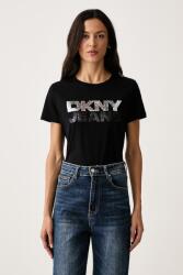 DKNY női t-shirt pamuttal - fekete S - answear - 18 990 Ft