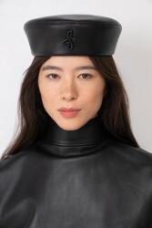Ruslan Baginskiy sapka női bőr Leather Pillbox Hat - fekete M