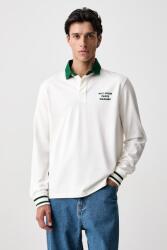 Drôle de Monsieur hosszúujjú férfi pamut Slogan Polo - bézs L