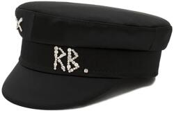 Ruslan Baginskiy klasszikus svájcisapka női Crystal-embellished Satin Baker Boy Cap - fekete L