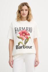 Barbour póló női pamut x Farm Rio - bézs XL