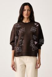 DKNY melegítőfelső női pamuttal - barna L - answear - 32 990 Ft