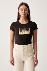 Giorgio Armani női pamut póló - barna L - answear - 22 990 Ft