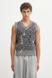 Wales Bonner gyapjú mellény Sibling Knit Vest - szürke XL