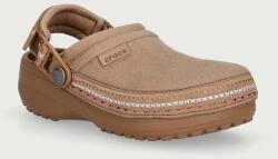 Crocs gyerek papucs CLASSIC CRAFTED VEGAN SUEDE STITCH CLOG - bézs 30/31