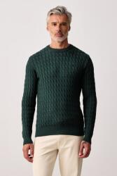 U. S. Polo Assn U. S. Polo Assn. pulóver férfi pamut CLASSIC COTTON CABLE KNIT CREW - zöld XL