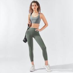  myga Yula Magas Derekú 7/8 Leggings Olívazöld S (RY1922)