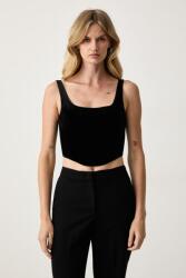Silvian Heach crop top női velúr NAGAR - fekete M
