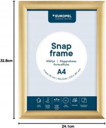 Clamaro Europel Pattintós keret A4 Arany Easy-Click Alumínium (406814)