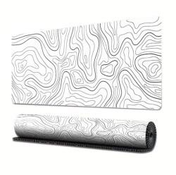  Gaming egérpad 100x50cm, csúszásgátló, vízálló, többszínű, fehér topográfia (CC002AL)