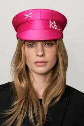 Ruslan Baginskiy klasszikus svájcisapka női Crystal-embellished Satin Baker Boy Cap - rózsaszín L