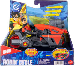 Mattel Figurină de acțiune DC Robin cu motocicletă și rachete lansatoare - Mattel (JMD51) Figurina