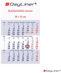Dayliner Speditőr naptár 1 tömb, 3 hónap Primus Club 300 × 480 mm, fehér lapokkal Fejrész üres Dayliner 2027 - papirx