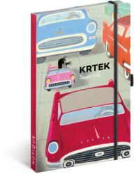 Presco Keménytáblás notesz krémszínű lapokkal, vonalas, leszorító gumiszalaggal The Little Mole and the Car 130x210mm, Presco - papirx