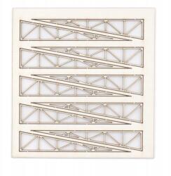  Ferde rácsok 10 db H0 Tt acélszerkezetek kartonból rácsok