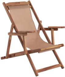  Sezlong pliabil Limnos, lemn masiv de fag, nuanta mocha/nuc, 62.5x87-97x80-105 cm (UE-HM5799.01 HM5805.04T)