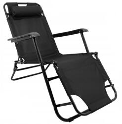  Sezlong pliabil SERSIMO, Relax Zero Gravity, 80x60x153cm, Negru (LEZ-7838)