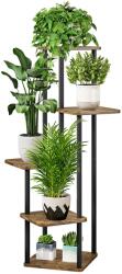  Suport de flori din metal, negru/lemn rustic, adite (UE-0000354721) Raft