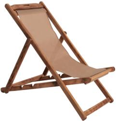  Sezlong pliabil Limnos, lemn masiv de fag, material impermeabil, nuc/mocha, 62.5x87-97x80-105 cm (UE-HM11707.04)